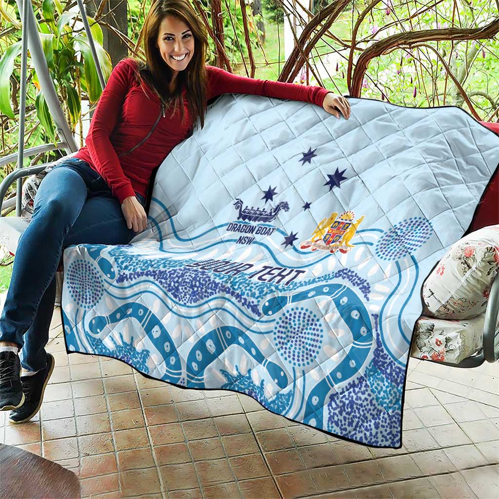 Personalised Australia New South Wales Dragons Boat Quilt Aussie Aboriginal Dot Style