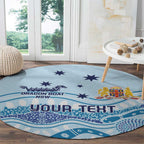 Personalised Australia New South Wales Dragons Boat Round Carpet Aussie Aboriginal Dot Style