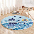 Personalised Australia New South Wales Dragons Boat Round Carpet Aussie Aboriginal Dot Style