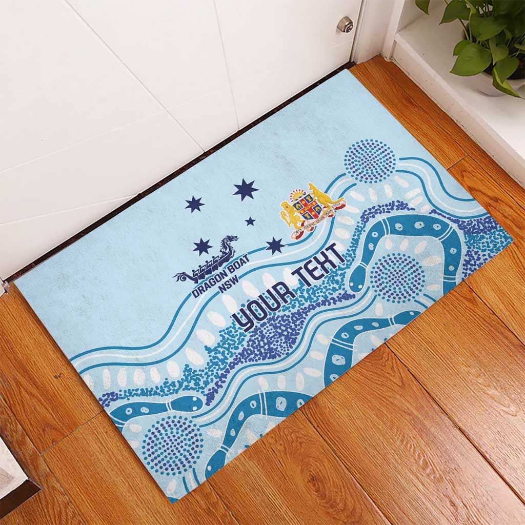 Personalised Australia New South Wales Dragons Boat Rubber Doormat Aussie Aboriginal Dot Style