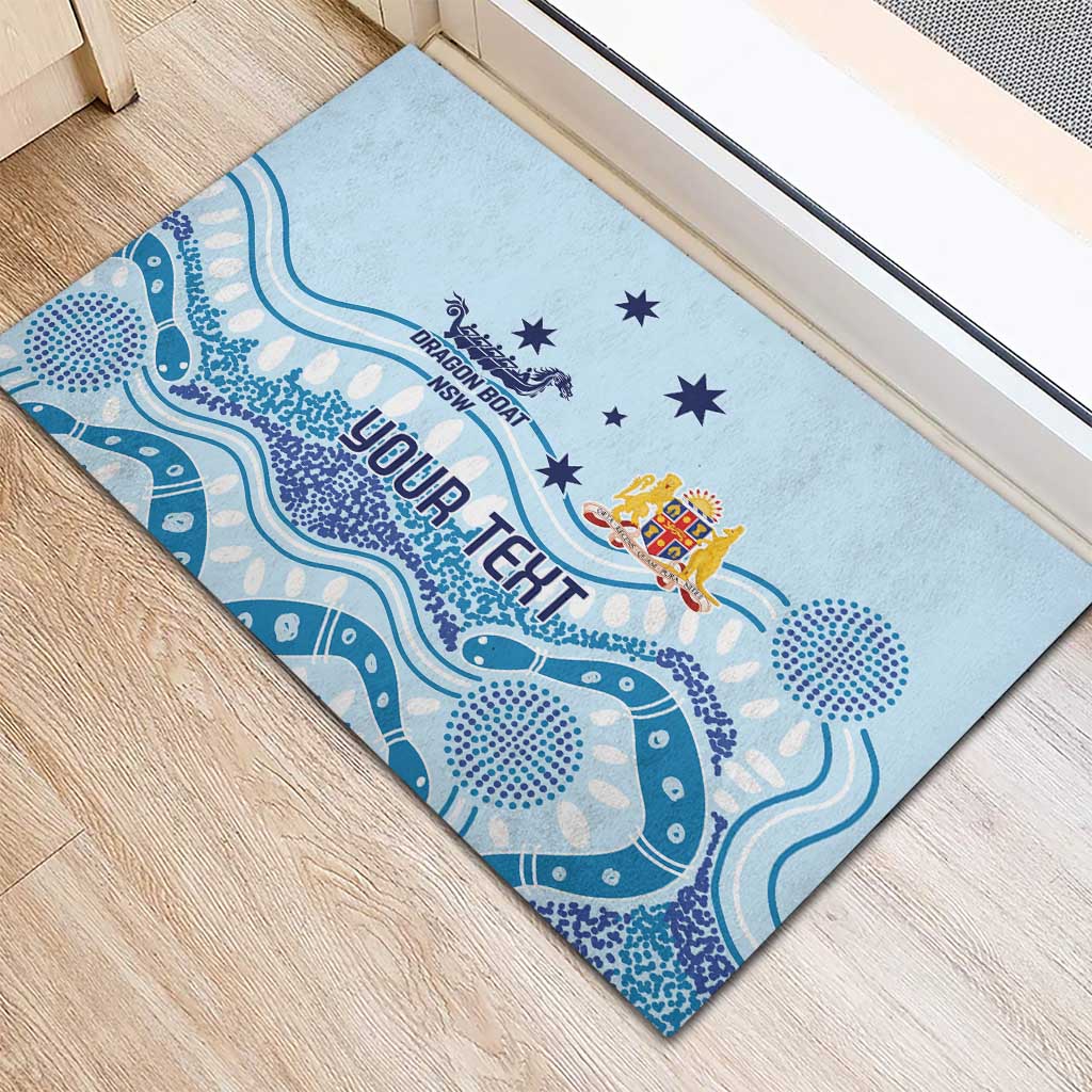 Personalised Australia New South Wales Dragons Boat Rubber Doormat Aussie Aboriginal Dot Style