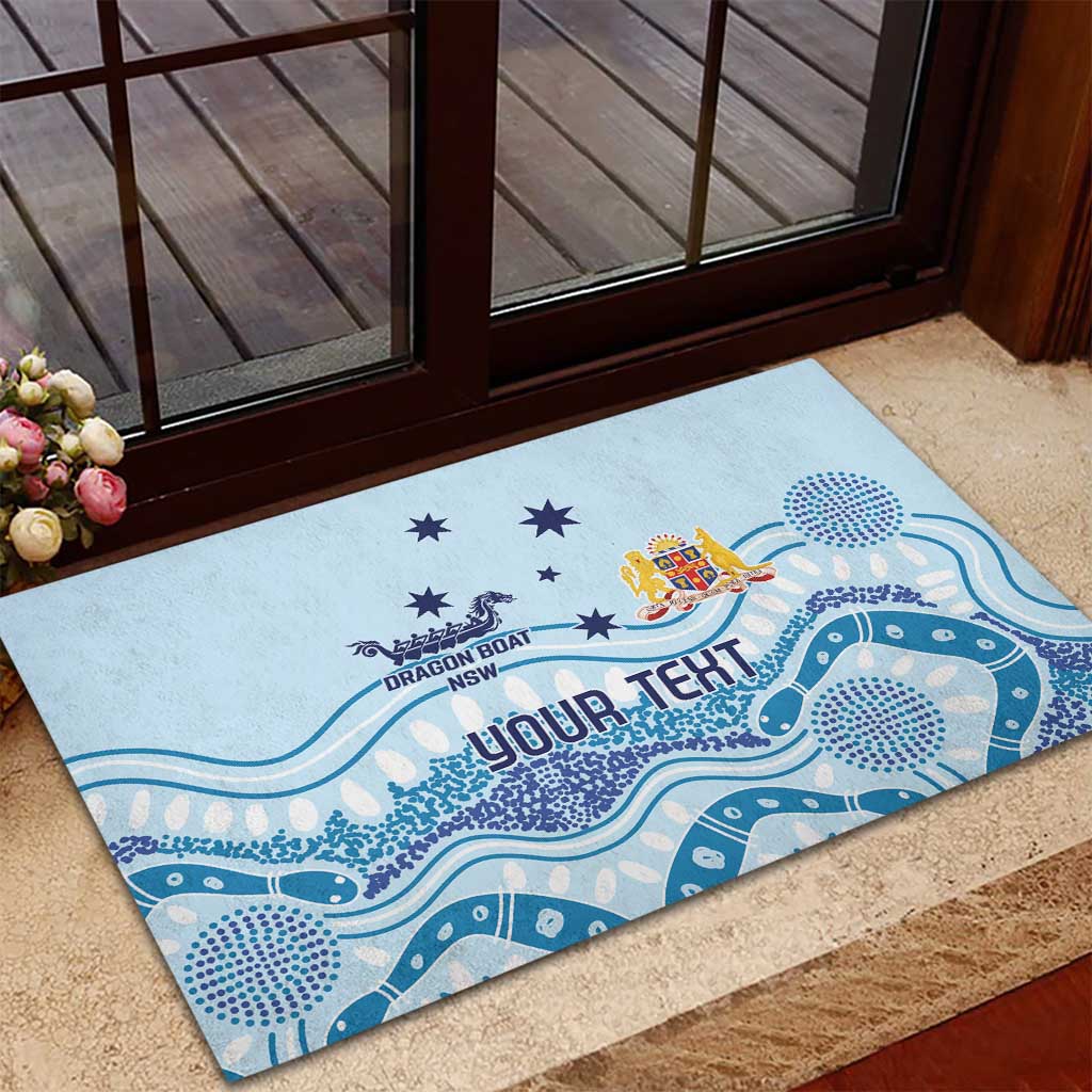 Personalised Australia New South Wales Dragons Boat Rubber Doormat Aussie Aboriginal Dot Style