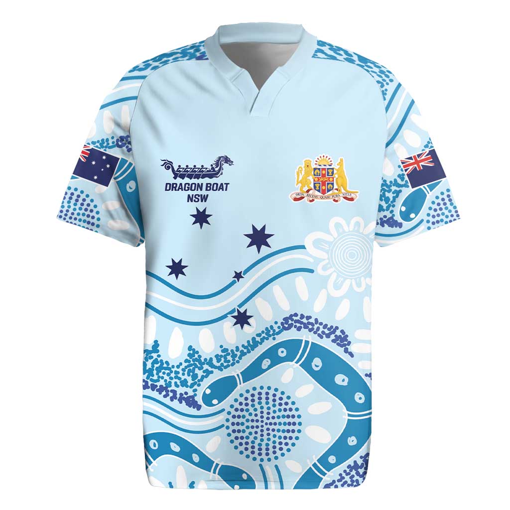 Personalised Australia New South Wales Dragons Boat Rugby Jersey Aussie Aboriginal Dot Style