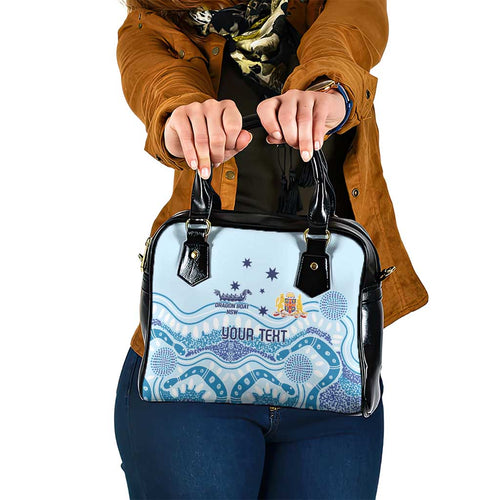 Personalised Australia New South Wales Dragons Boat Shoulder Handbag Aussie Aboriginal Dot Style
