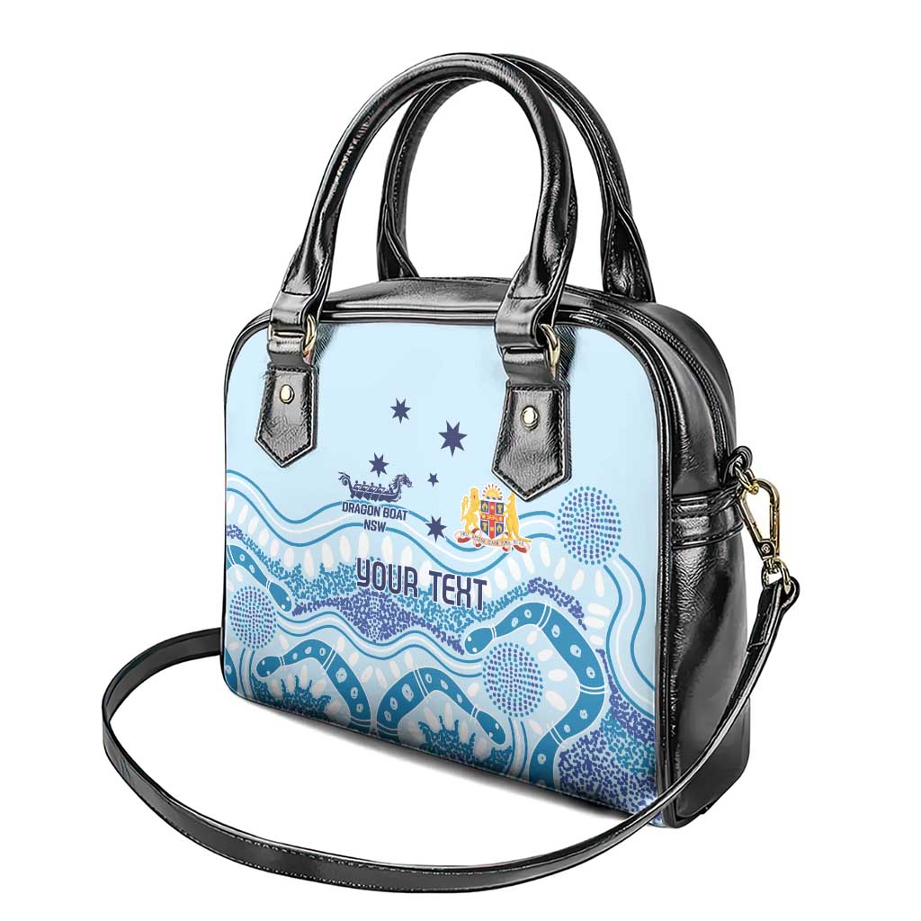 Personalised Australia New South Wales Dragons Boat Shoulder Handbag Aussie Aboriginal Dot Style