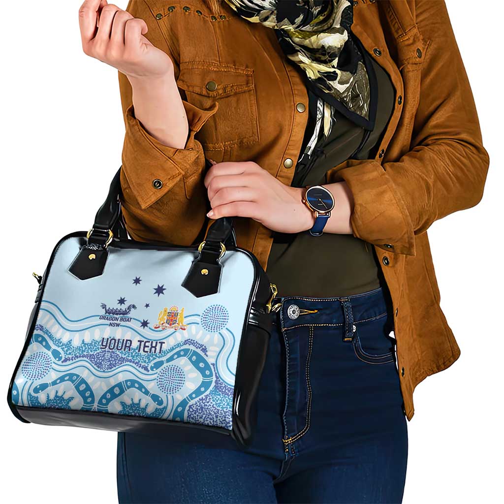 Personalised Australia New South Wales Dragons Boat Shoulder Handbag Aussie Aboriginal Dot Style