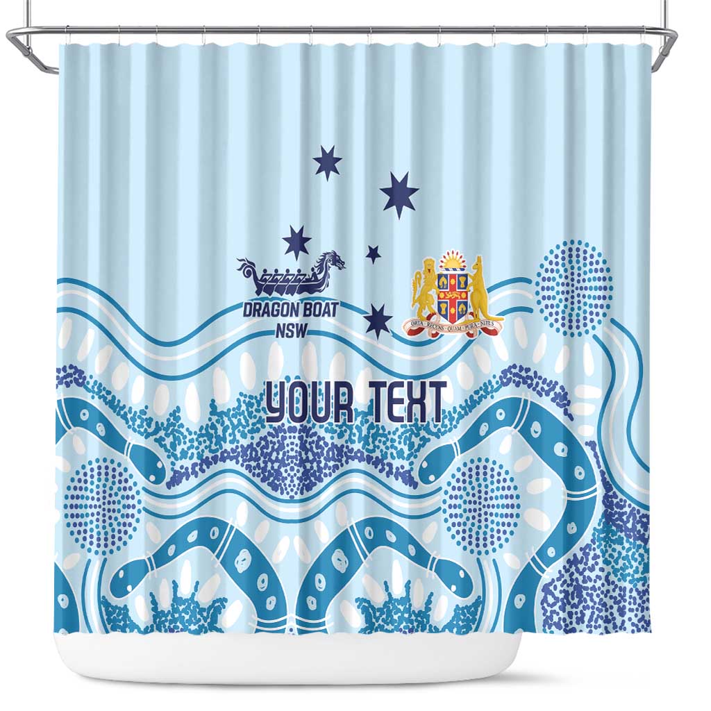Personalised Australia New South Wales Dragons Boat Shower Curtain Aussie Aboriginal Dot Style