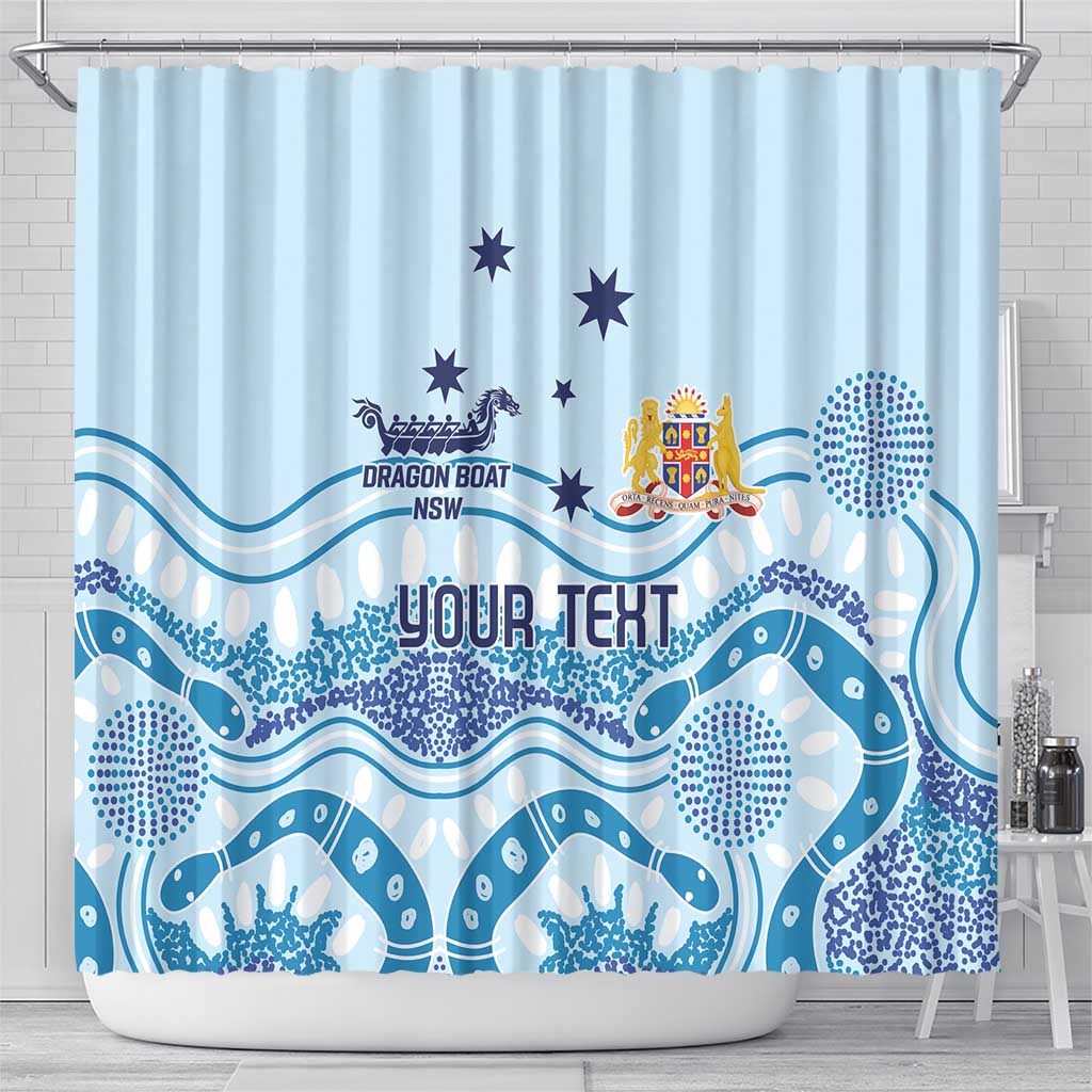 Personalised Australia New South Wales Dragons Boat Shower Curtain Aussie Aboriginal Dot Style