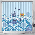 Personalised Australia New South Wales Dragons Boat Shower Curtain Aussie Aboriginal Dot Style