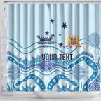 Personalised Australia New South Wales Dragons Boat Shower Curtain Aussie Aboriginal Dot Style
