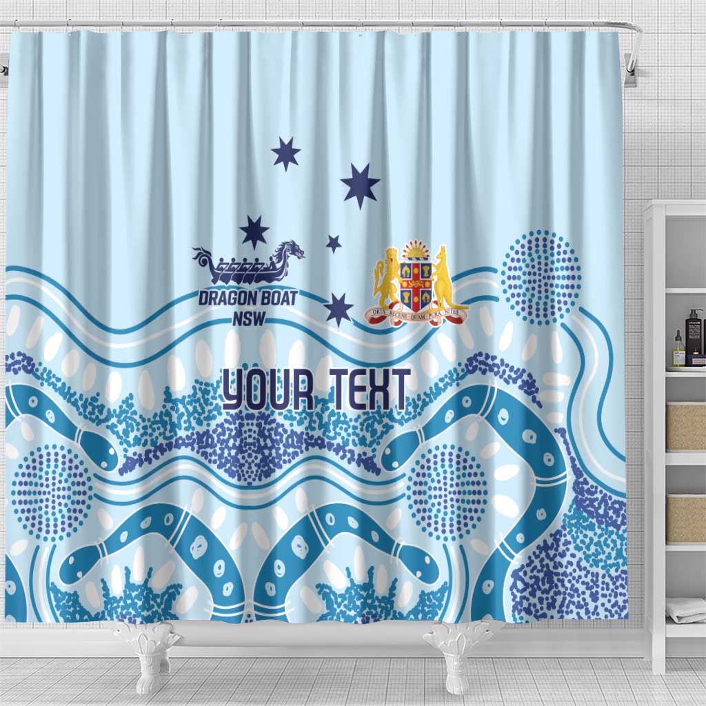 Personalised Australia New South Wales Dragons Boat Shower Curtain Aussie Aboriginal Dot Style