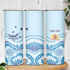 Personalised Australia New South Wales Dragons Boat Skinny Tumbler Aussie Aboriginal Dot Style