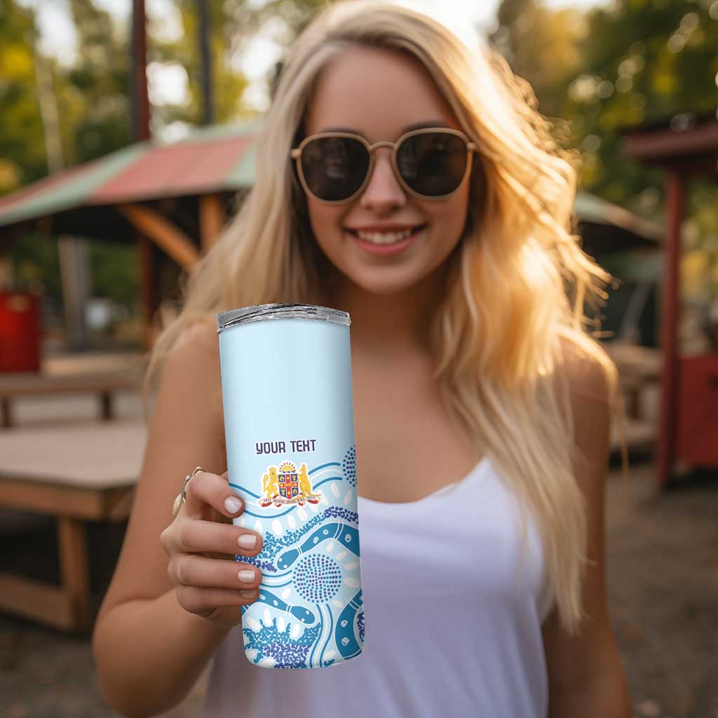 Personalised Australia New South Wales Dragons Boat Skinny Tumbler Aussie Aboriginal Dot Style