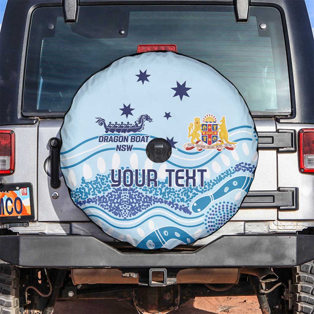 Personalised Australia New South Wales Dragons Boat Spare Tire Cover Aussie Aboriginal Dot Style