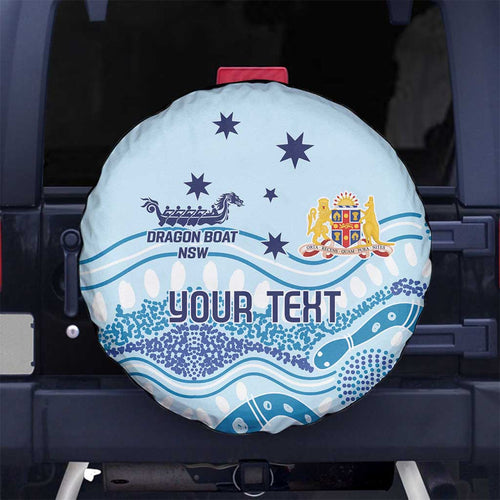 Personalised Australia New South Wales Dragons Boat Spare Tire Cover Aussie Aboriginal Dot Style