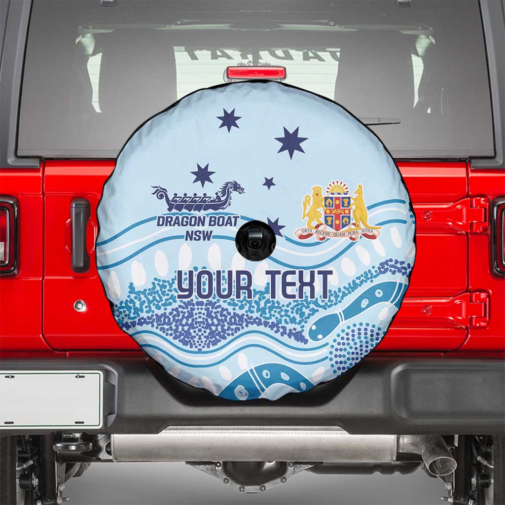 Personalised Australia New South Wales Dragons Boat Spare Tire Cover Aussie Aboriginal Dot Style