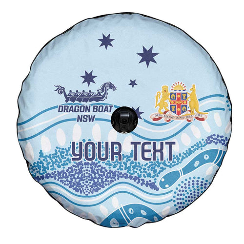 Personalised Australia New South Wales Dragons Boat Spare Tire Cover Aussie Aboriginal Dot Style