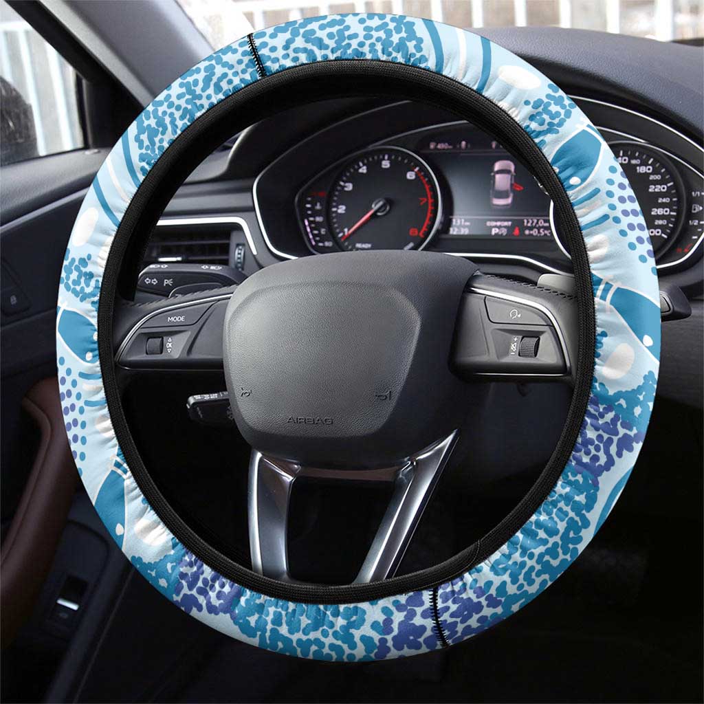 Australia New South Wales Dragons Boat Steering Wheel Cover Aussie Aboriginal Dot Style