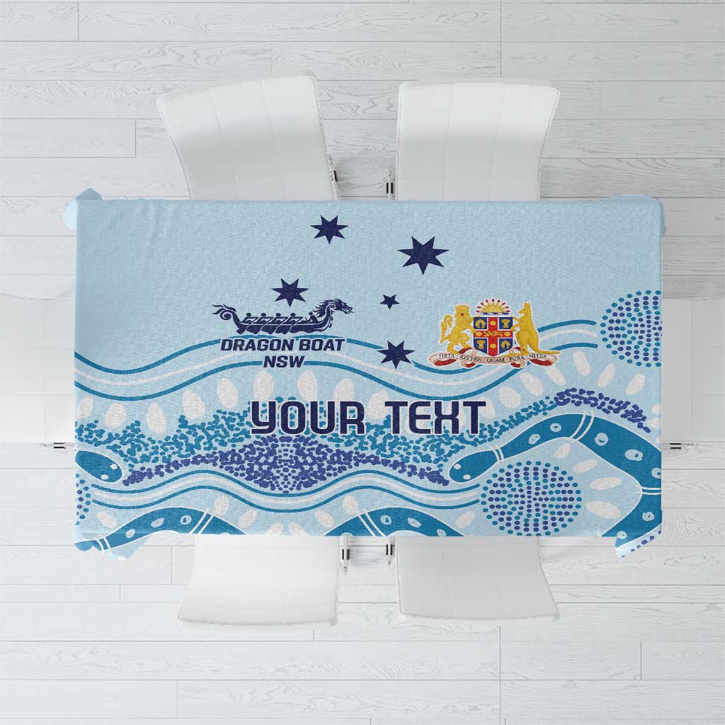 Personalised Australia New South Wales Dragons Boat Tablecloth Aussie Aboriginal Dot Style