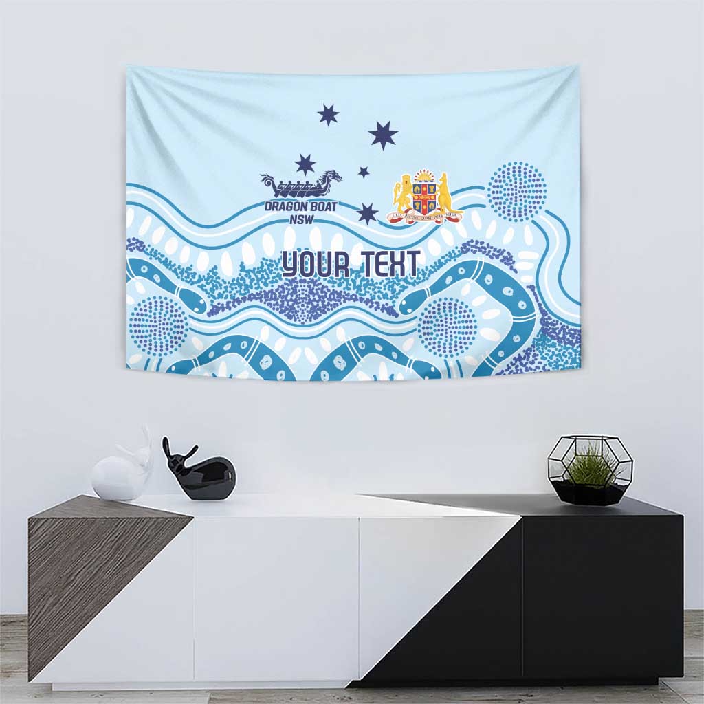 Personalised Australia New South Wales Dragons Boat Tapestry Aussie Aboriginal Dot Style