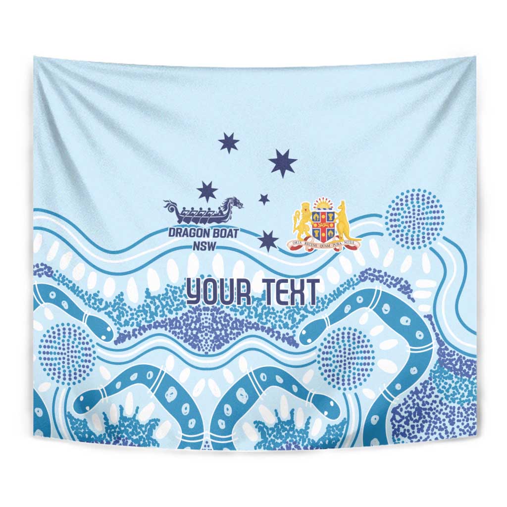 Personalised Australia New South Wales Dragons Boat Tapestry Aussie Aboriginal Dot Style