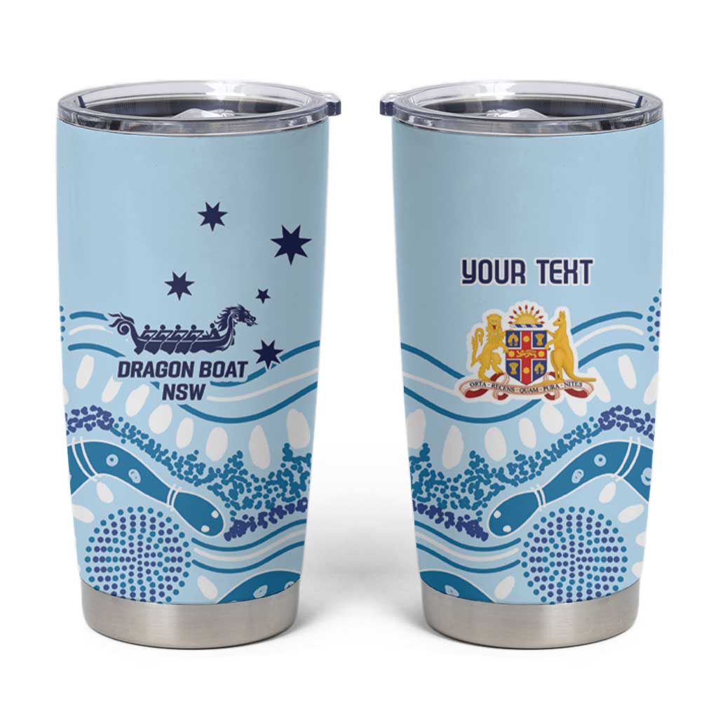 Personalised Australia New South Wales Dragons Boat Tumbler Cup Aussie Aboriginal Dot Style