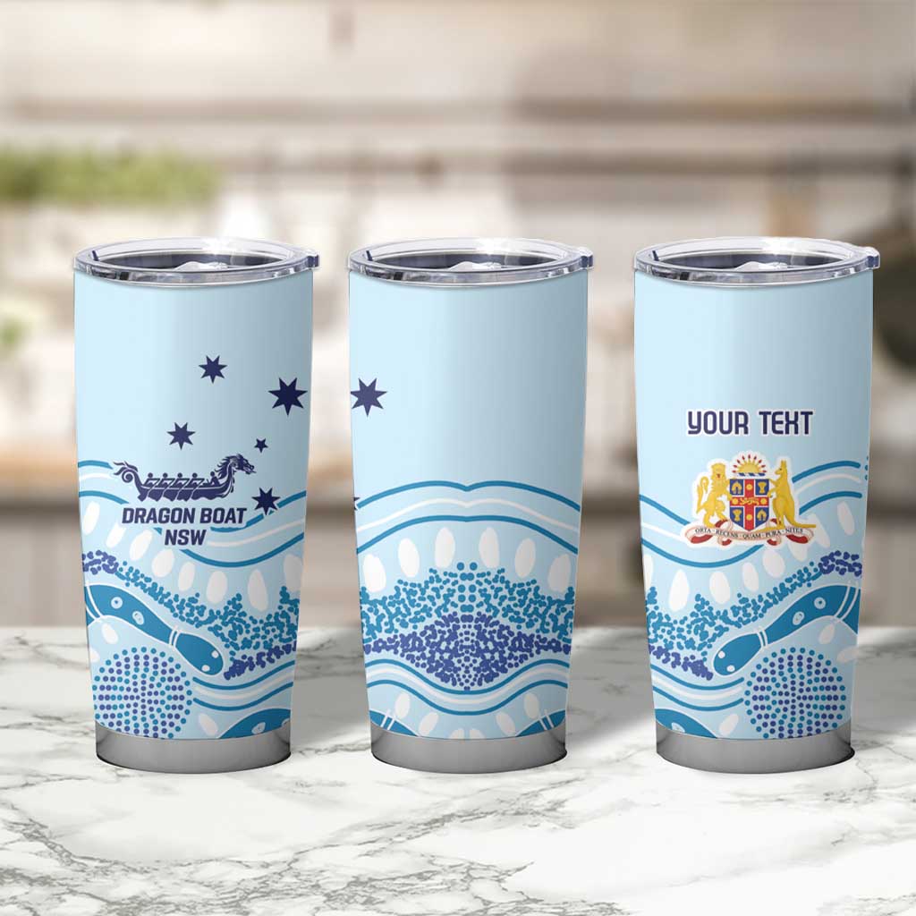Personalised Australia New South Wales Dragons Boat Tumbler Cup Aussie Aboriginal Dot Style