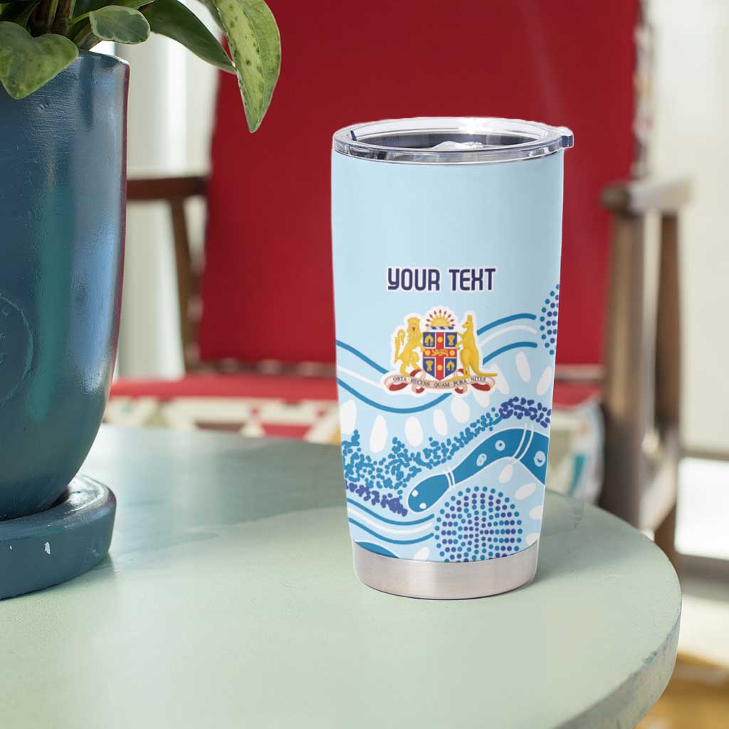 Personalised Australia New South Wales Dragons Boat Tumbler Cup Aussie Aboriginal Dot Style