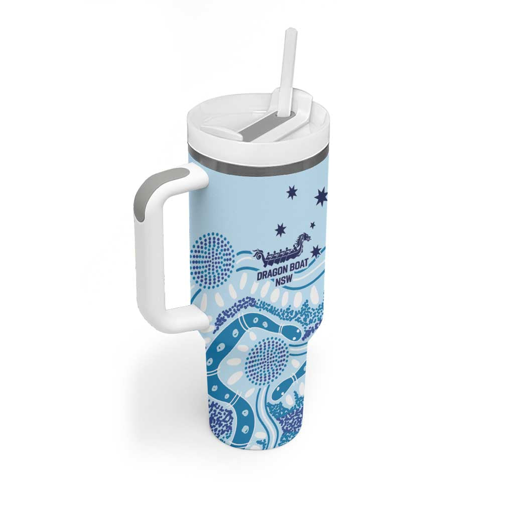 Personalised Australia New South Wales Dragons Boat Tumbler With Handle Aussie Aboriginal Dot Style