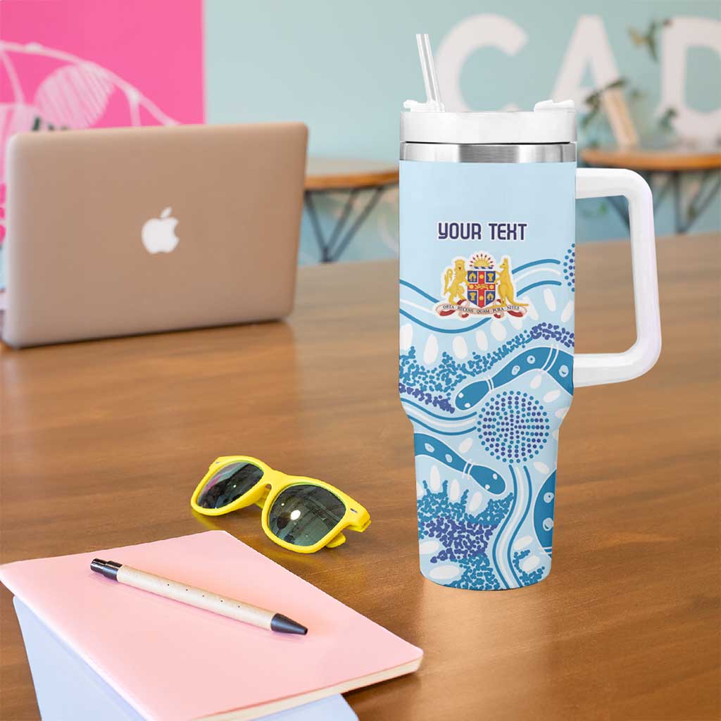 Personalised Australia New South Wales Dragons Boat Tumbler With Handle Aussie Aboriginal Dot Style
