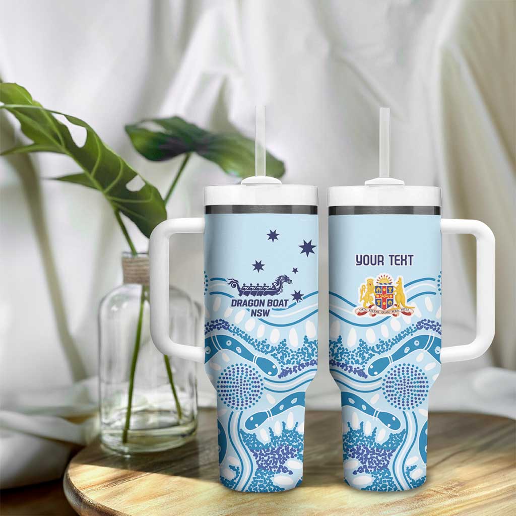 Personalised Australia New South Wales Dragons Boat Tumbler With Handle Aussie Aboriginal Dot Style
