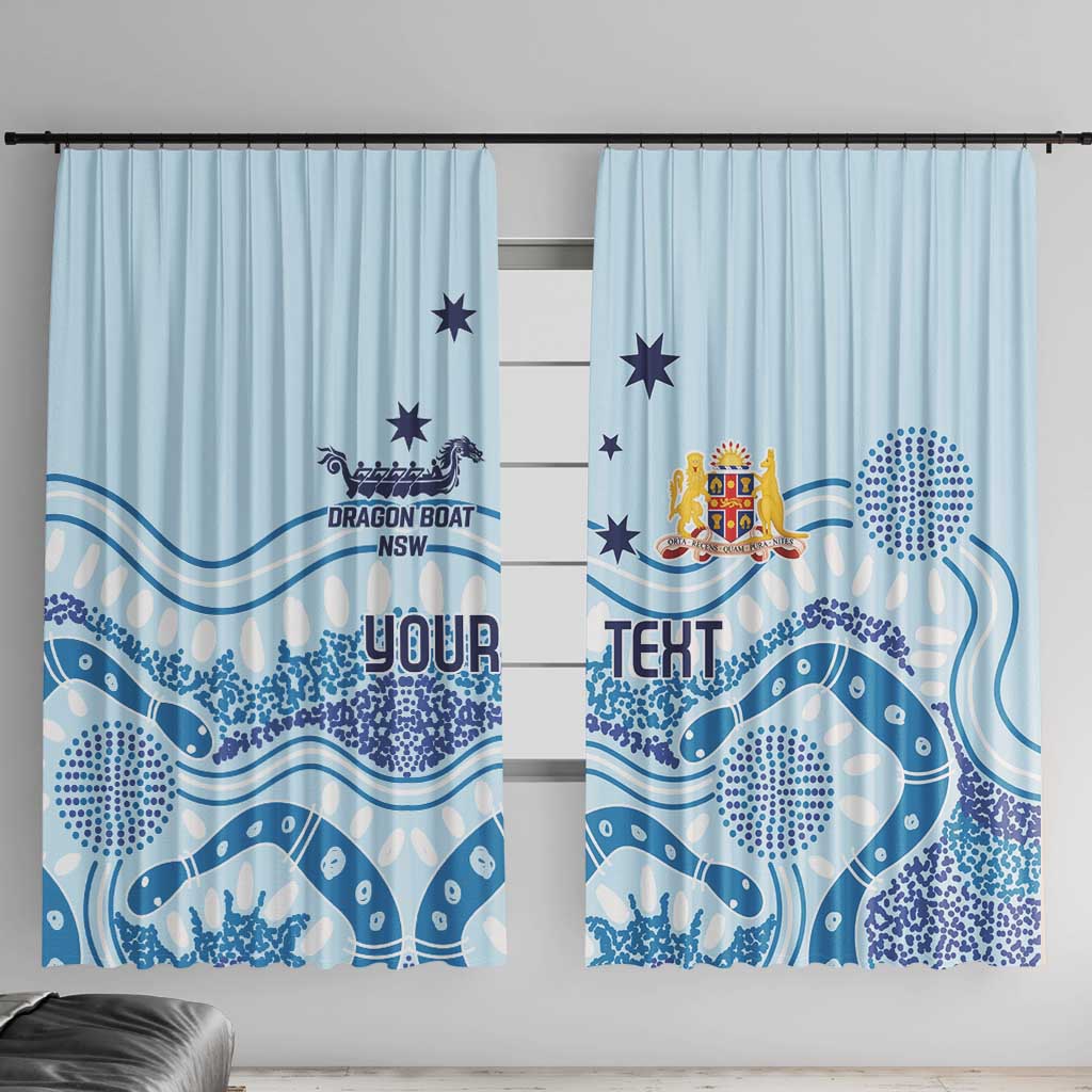 Personalised Australia New South Wales Dragons Boat Window Curtain Aussie Aboriginal Dot Style