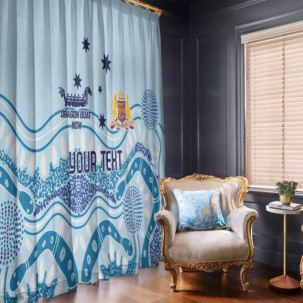 Personalised Australia New South Wales Dragons Boat Window Curtain Aussie Aboriginal Dot Style