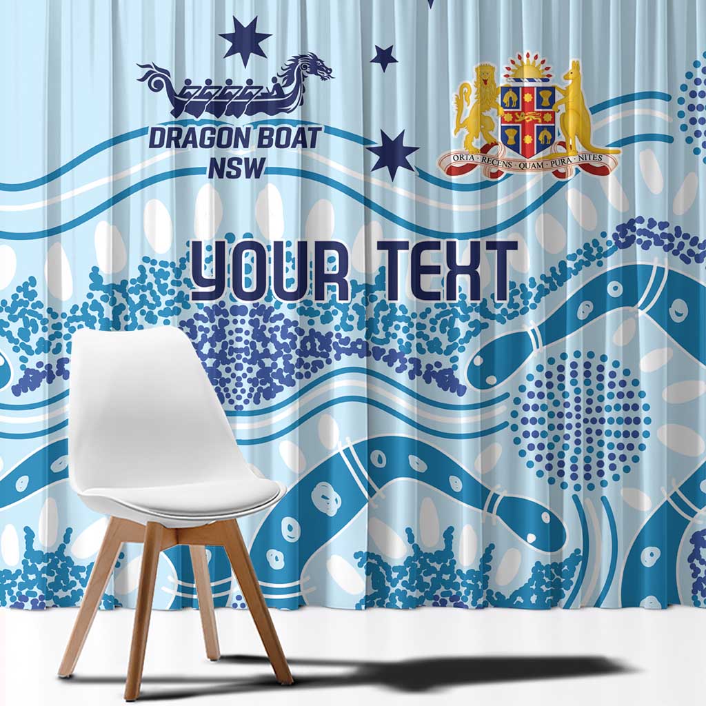 Personalised Australia New South Wales Dragons Boat Window Curtain Aussie Aboriginal Dot Style