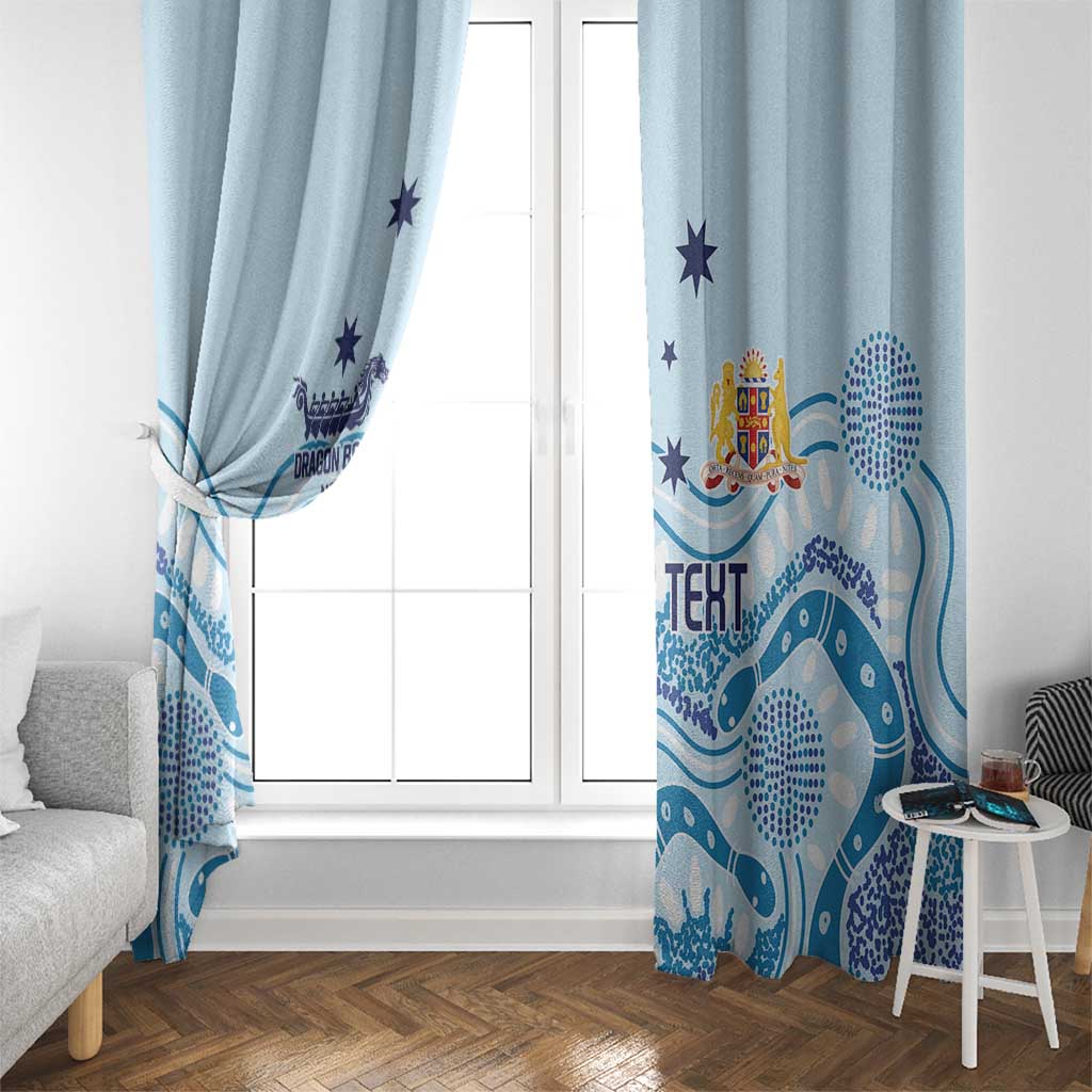 Personalised Australia New South Wales Dragons Boat Window Curtain Aussie Aboriginal Dot Style