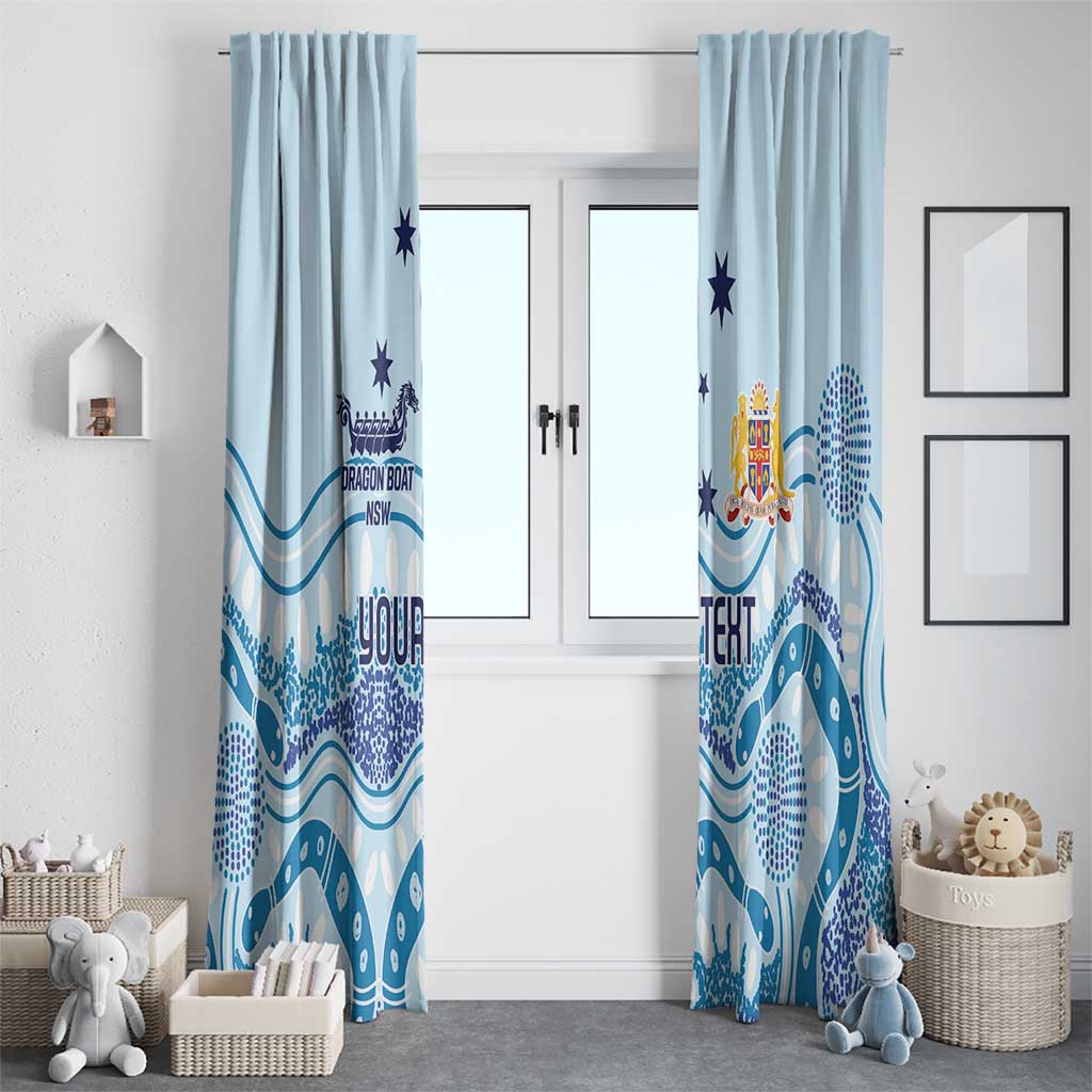 Personalised Australia New South Wales Dragons Boat Window Curtain Aussie Aboriginal Dot Style