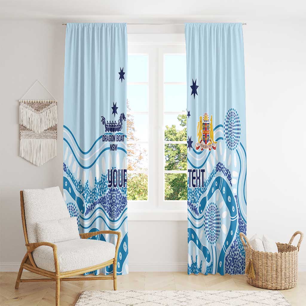 Personalised Australia New South Wales Dragons Boat Window Curtain Aussie Aboriginal Dot Style