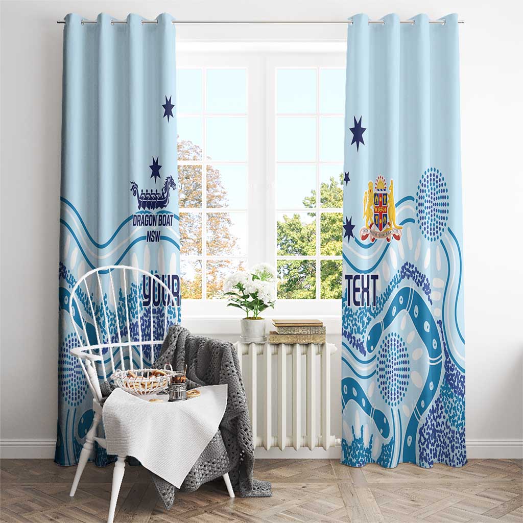 Personalised Australia New South Wales Dragons Boat Window Curtain Aussie Aboriginal Dot Style