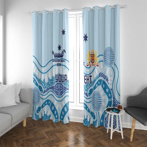 Personalised Australia New South Wales Dragons Boat Window Curtain Aussie Aboriginal Dot Style