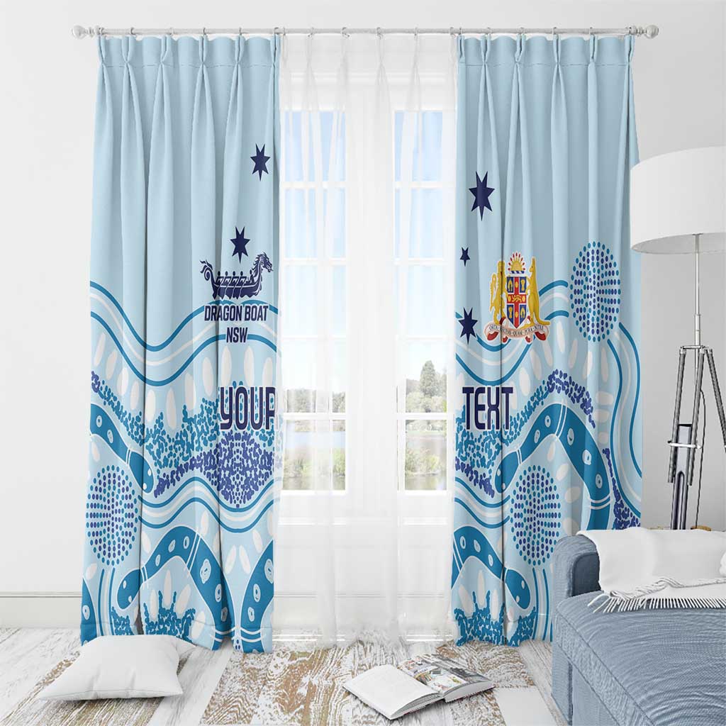 Personalised Australia New South Wales Dragons Boat Window Curtain Aussie Aboriginal Dot Style