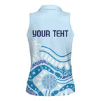 Personalised Australia New South Wales Dragons Boat Women Sleeveless Polo Shirt Aussie Aboriginal Dot Style