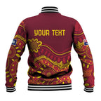Personalised Australia Queensland Dragons Boat Baseball Jacket Aussie Aboriginal Dot Style