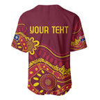 Personalised Australia Queensland Dragons Boat Baseball Jersey Aussie Aboriginal Dot Style