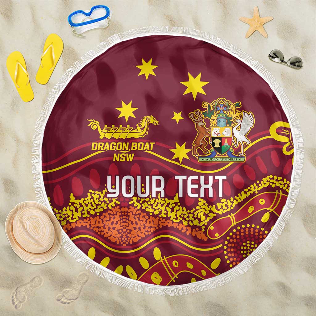 Personalised Australia Queensland Dragons Boat Beach Blanket Aussie Aboriginal Dot Style