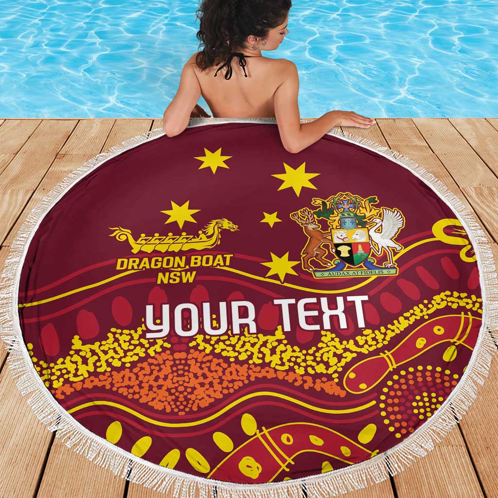Personalised Australia Queensland Dragons Boat Beach Blanket Aussie Aboriginal Dot Style