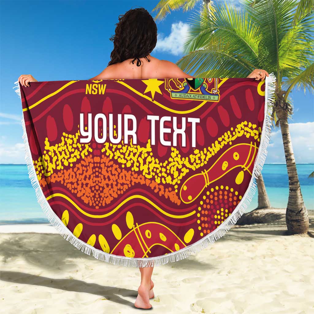 Personalised Australia Queensland Dragons Boat Beach Blanket Aussie Aboriginal Dot Style