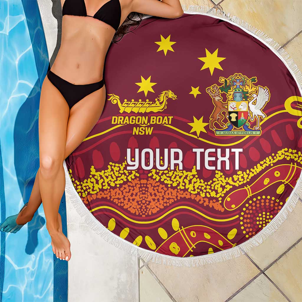 Personalised Australia Queensland Dragons Boat Beach Blanket Aussie Aboriginal Dot Style