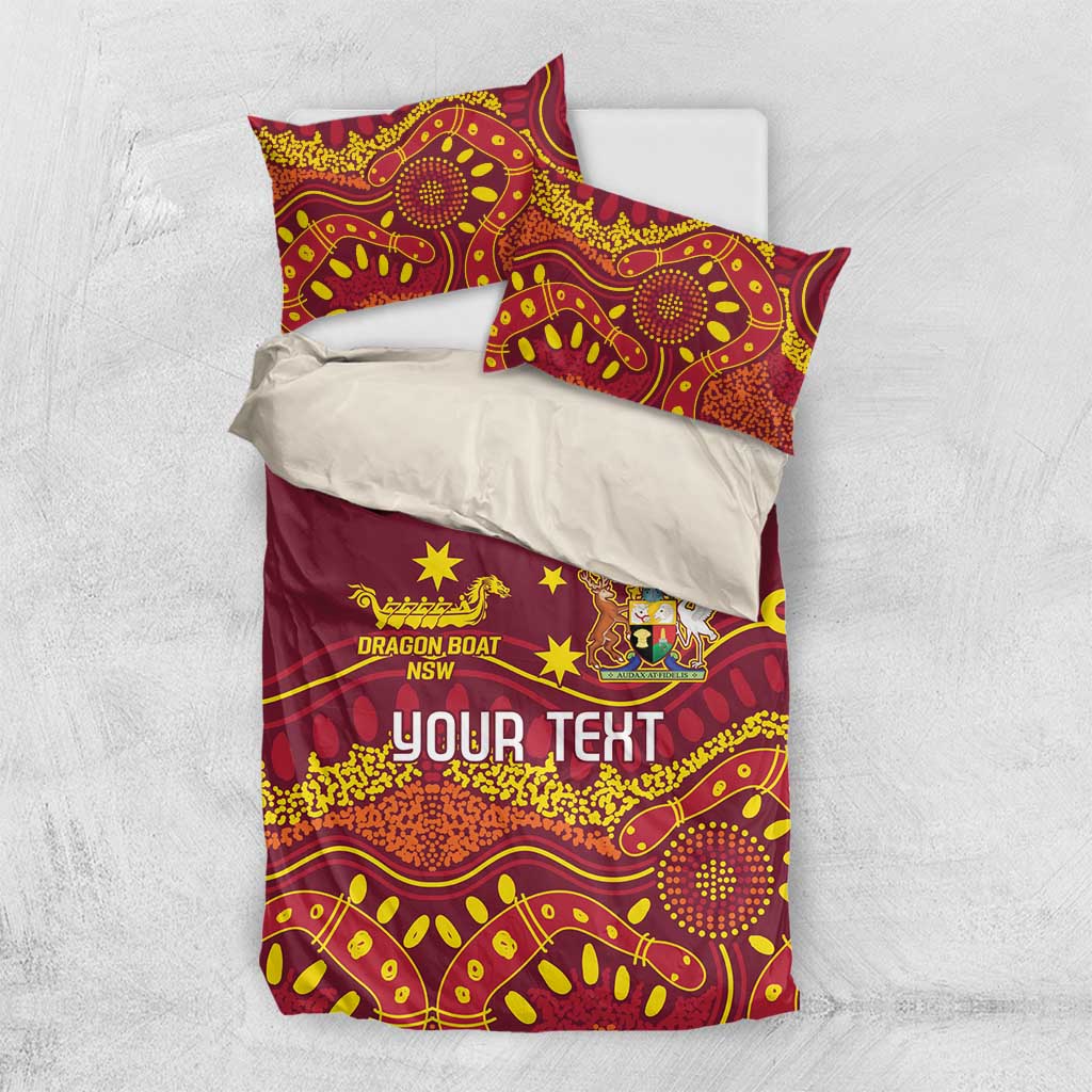 Personalised Australia Queensland Dragons Boat Bedding Set Aussie Aboriginal Dot Style