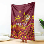 Personalised Australia Queensland Dragons Boat Blanket Aussie Aboriginal Dot Style