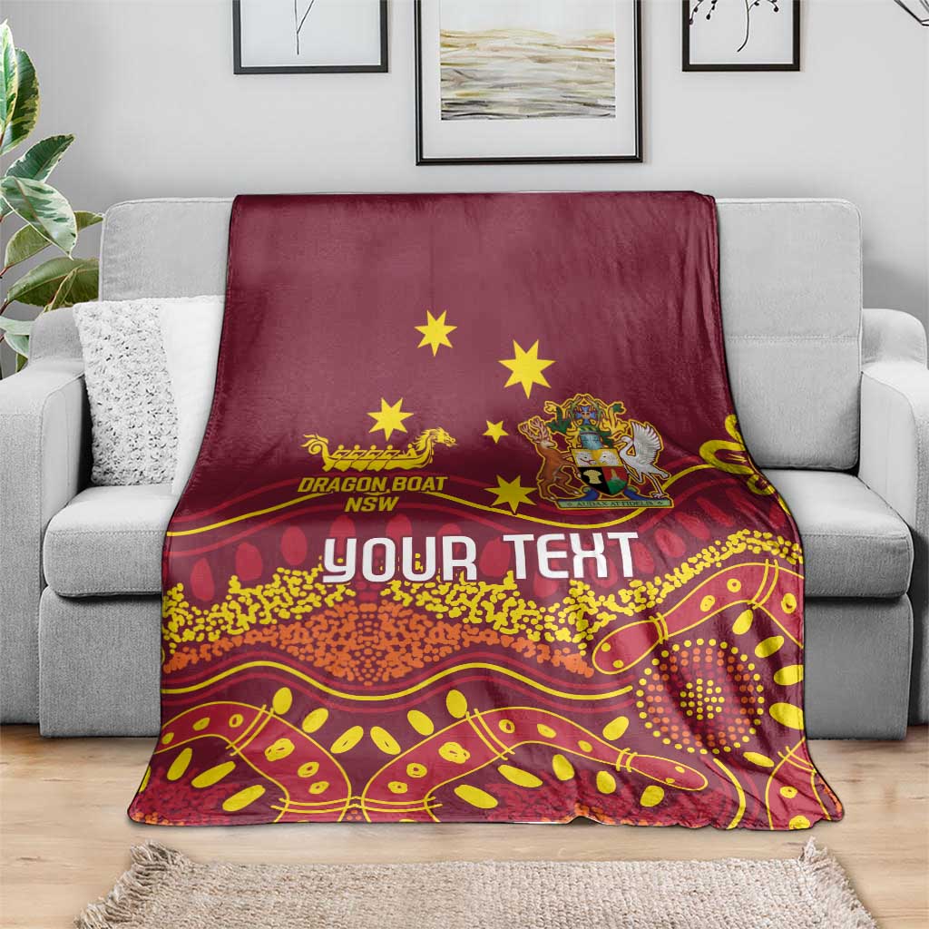 Personalised Australia Queensland Dragons Boat Blanket Aussie Aboriginal Dot Style
